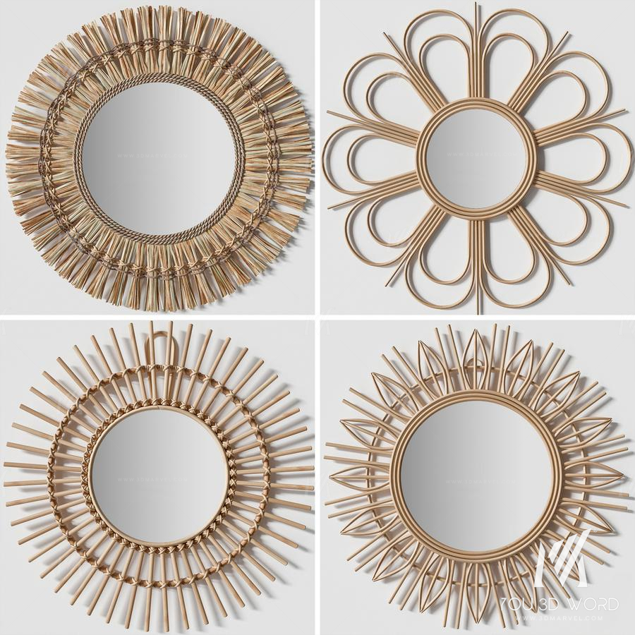 Rattan mirrors
